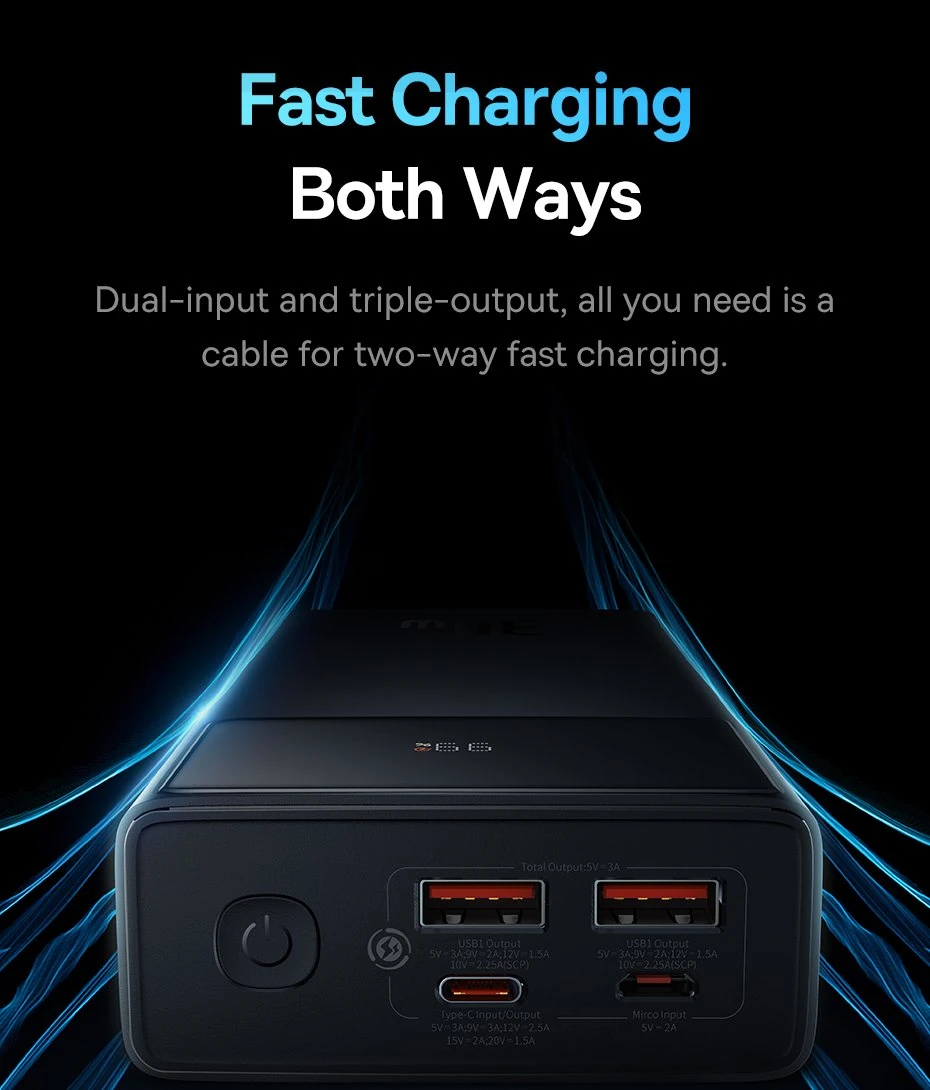 Baseus Star-Lord Digital Display Fast Charging Power Bank 20000mAh 30W Cluster Black