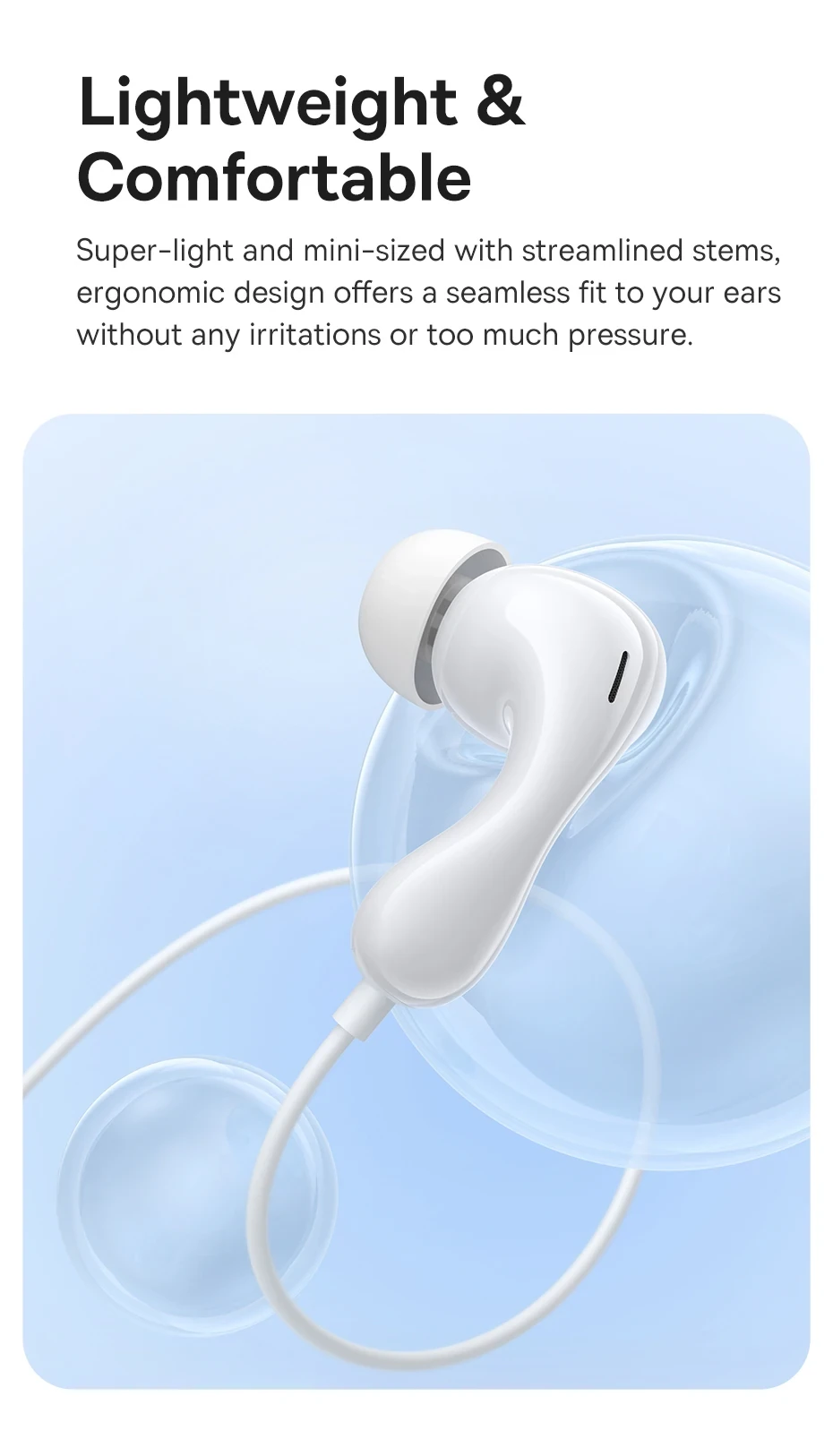 Baseus CZ20 Wired Earphone USB-C Black