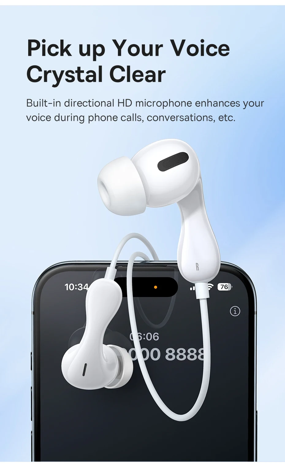 Baseus CZ20 Wired Earphone USB-C Black