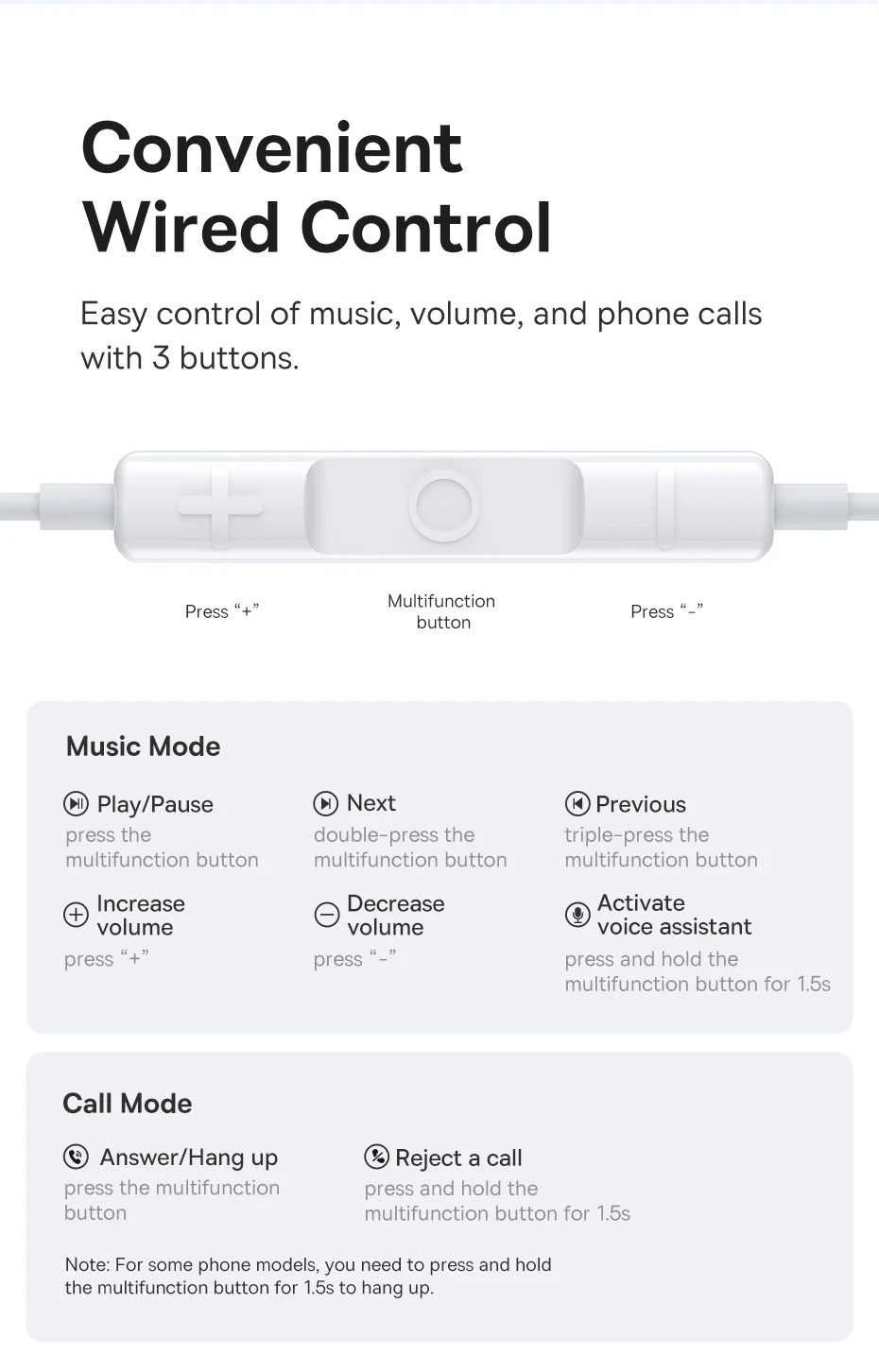 Baseus CZ20 Wired Earphone USB-C Black