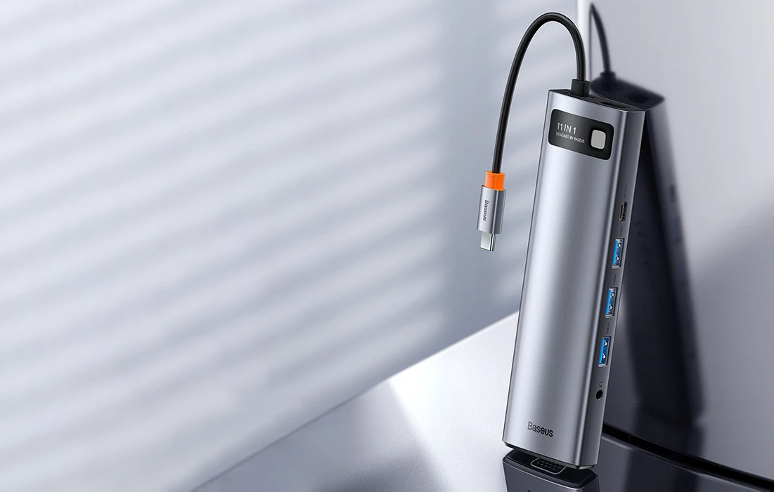 Baseus Metal Gleam Series 11 in 1 Multifunctional Type-C HUB Docking Station – CAHUB-CT0G