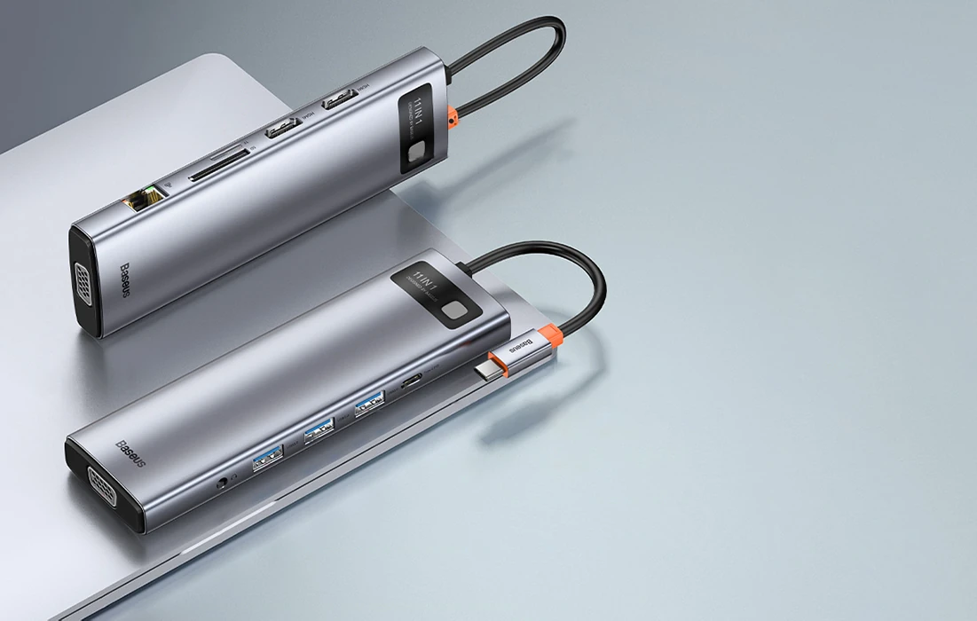 Baseus Metal Gleam Series 11 in 1 Multifunctional Type-C HUB Docking Station – CAHUB-CT0G