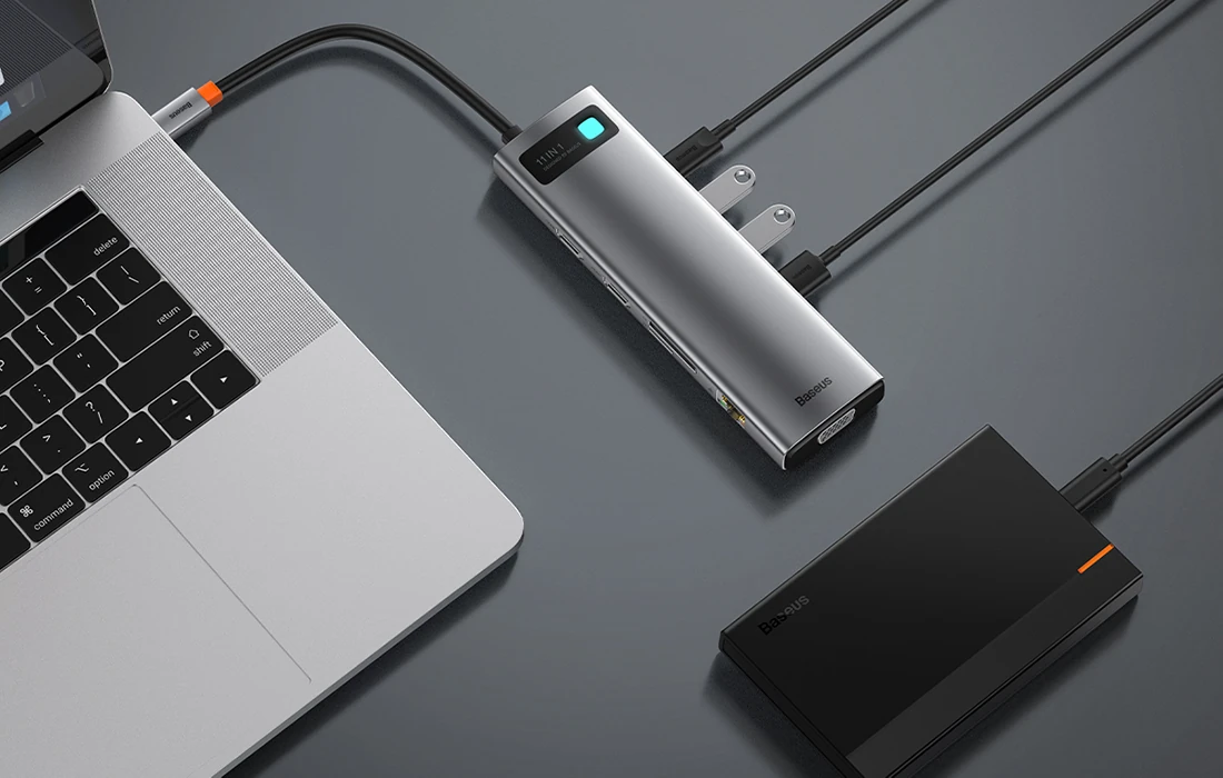 Baseus Metal Gleam Series 11 in 1 Multifunctional Type-C HUB Docking Station – CAHUB-CT0G