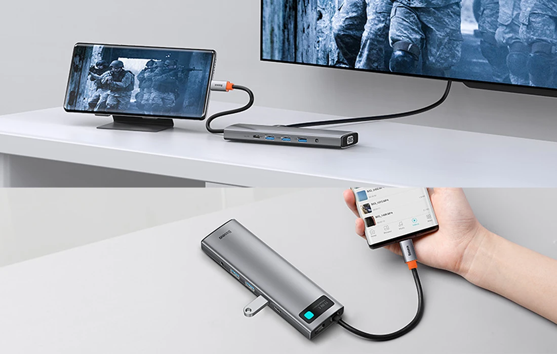 Baseus Metal Gleam Series 11 in 1 Multifunctional Type-C HUB Docking Station – CAHUB-CT0G