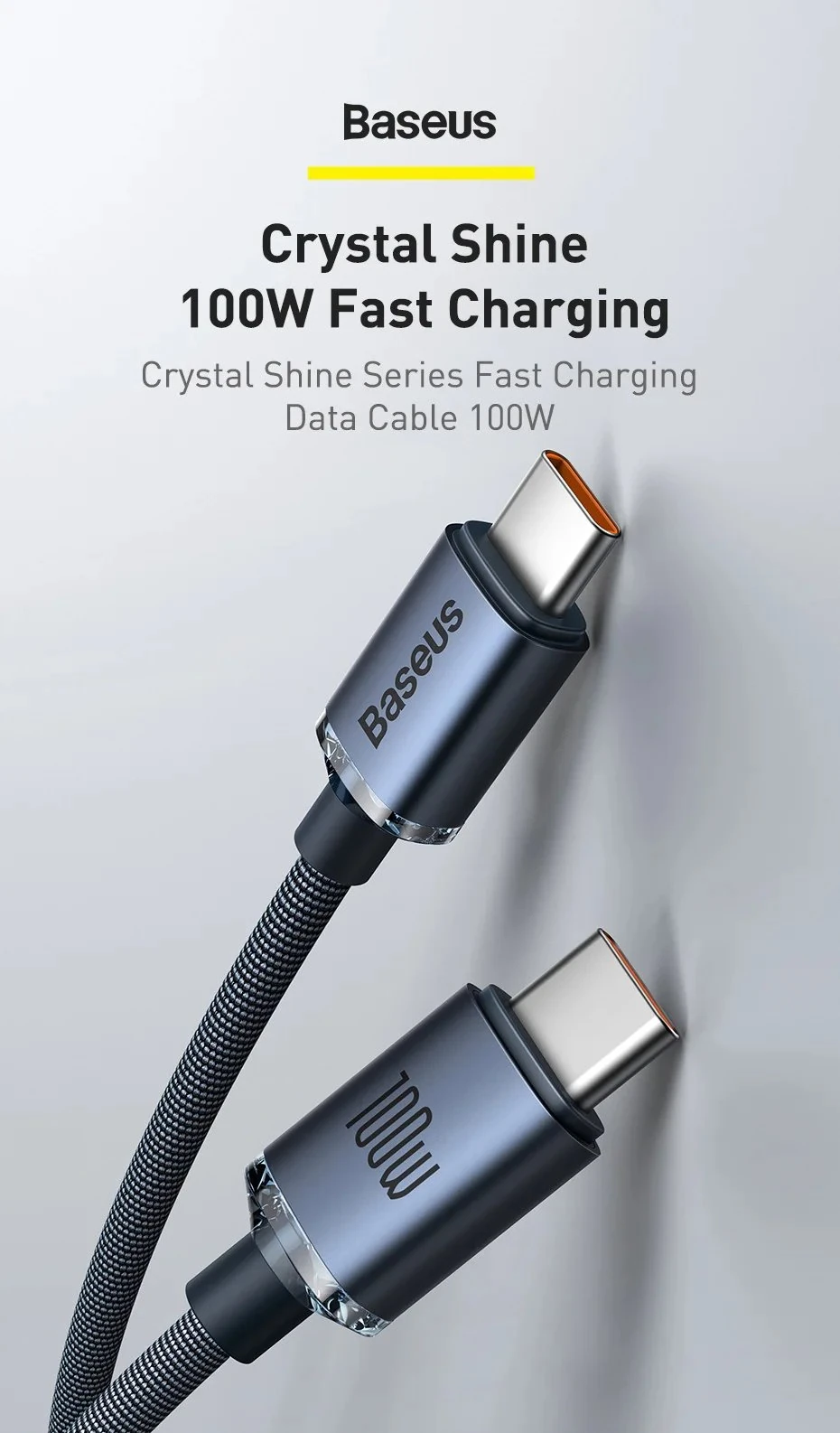 Baseus Crystal Shine Series Fast Charging Cable USB-C to USB-C 100W
