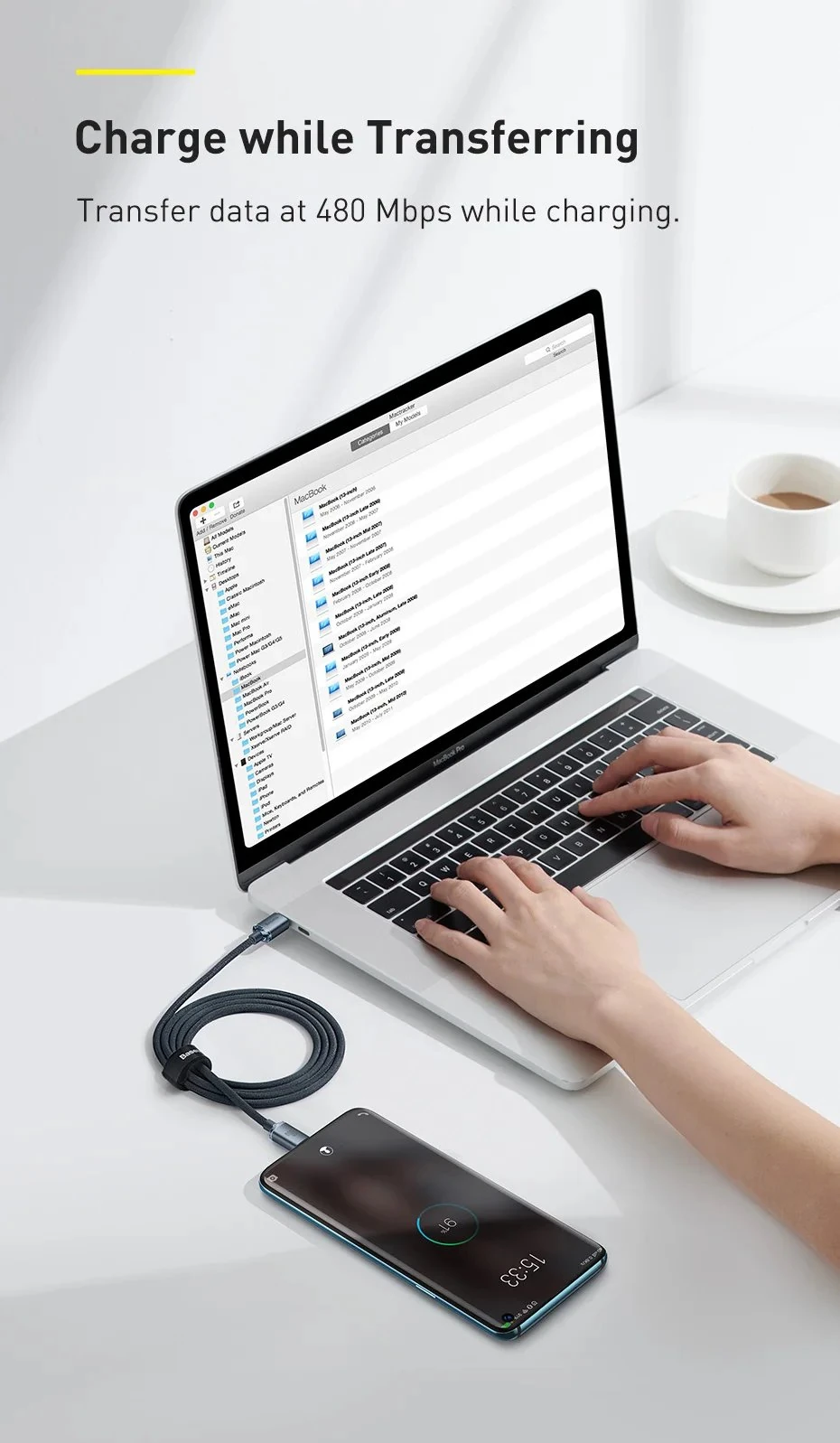 Baseus Crystal Shine Series Fast Charging Cable USB-C to USB-C 100W