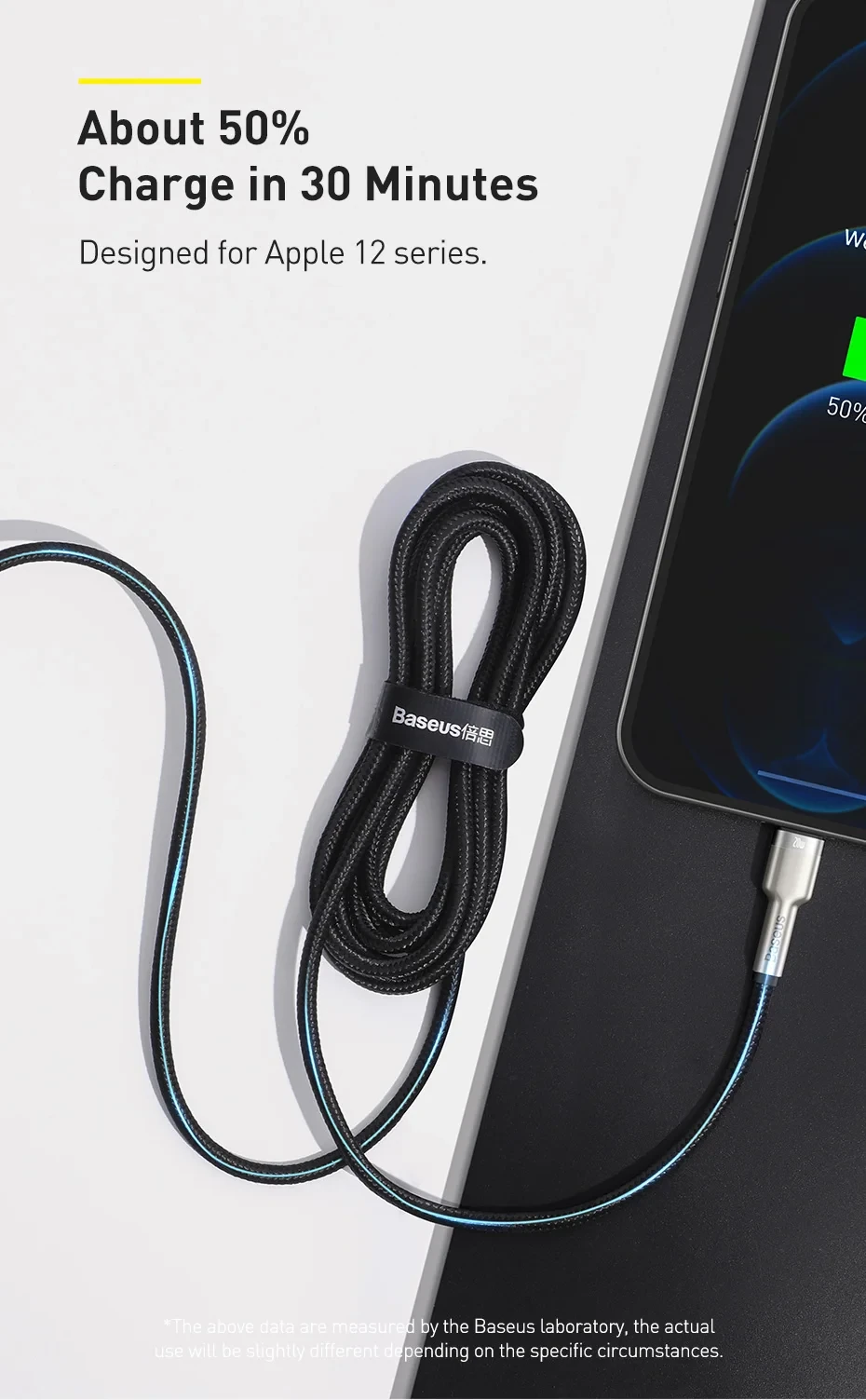 Baseus Cafule Series Metal Data Cable Type-C to iPhone PD 20W 1m Black