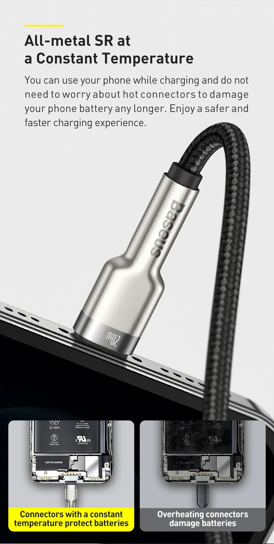 Baseus Cafule Series Metal Data Cable Type-C to iPhone PD 20W 1m Black