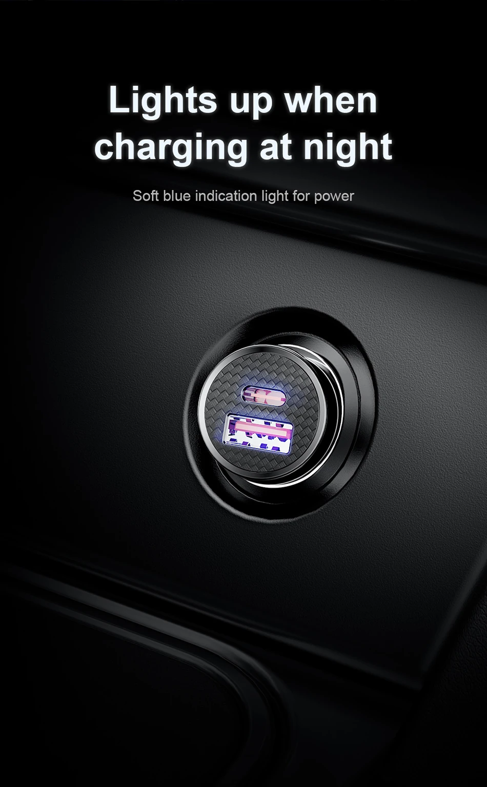 Baseus Circular Plastic A+C 30W PPS Car Charger Black