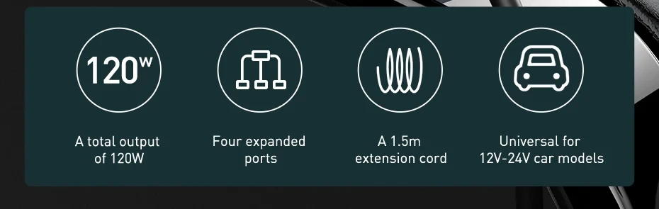 Baseus Share Together 120W PPS Quick Car Charger 2C+2U