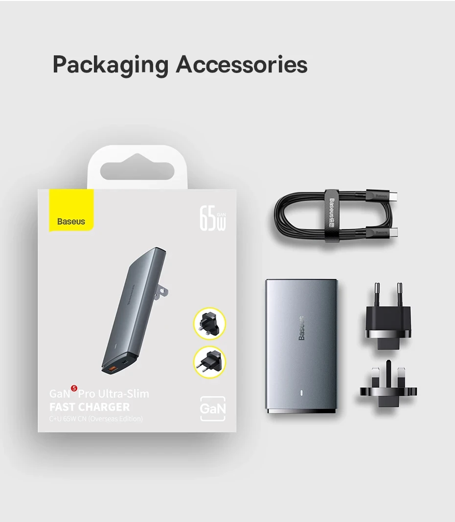 Baseus GaN5 Pro Flat Type-C Wall Charger 65W