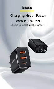 Baseus Compact Quick Charger 2U+C 30W EU Black