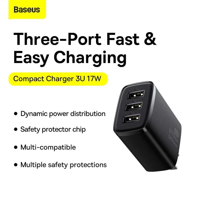 Baseus Compact Charger 3U 17W EU