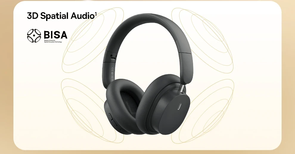 Baseus Bowie D05 Wireless Headphone Bluetooth 5.3 Earphone HIFI Stereo Headset 40mm Driver Foldable Over Ear Headphone 70H Time