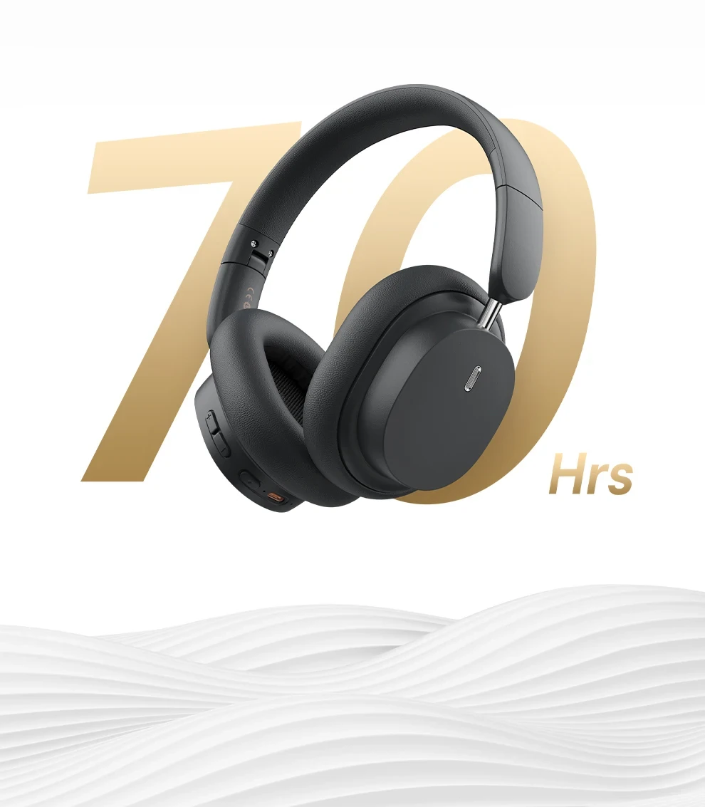 Baseus Bowie D05 Wireless Headphone Bluetooth 5.3 Earphone HIFI Stereo Headset 40mm Driver Foldable Over Ear Headphone 70H Time