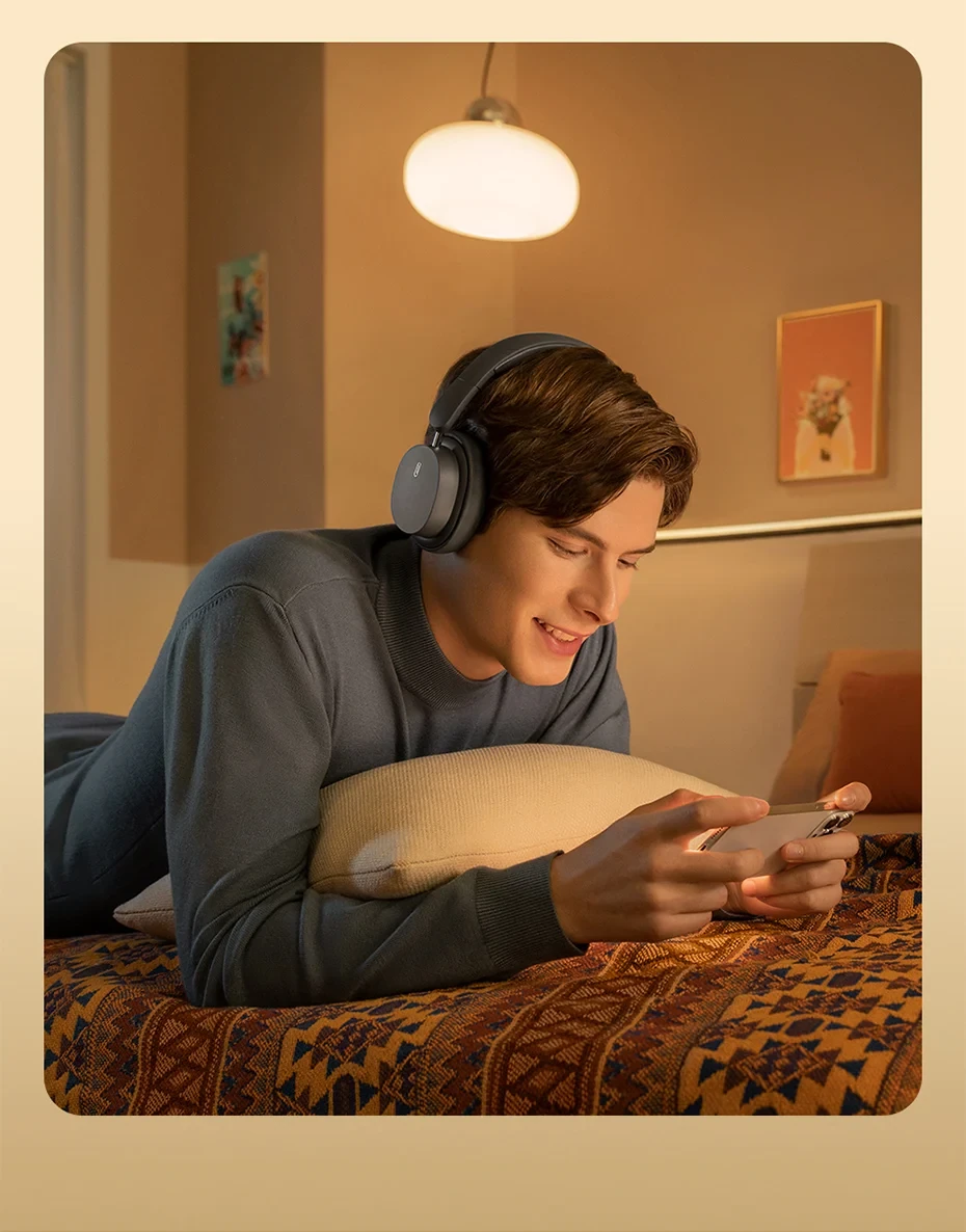 Baseus Bowie D05 Wireless Headphone Bluetooth 5.3 Earphone HIFI Stereo Headset 40mm Driver Foldable Over Ear Headphone 70H Time