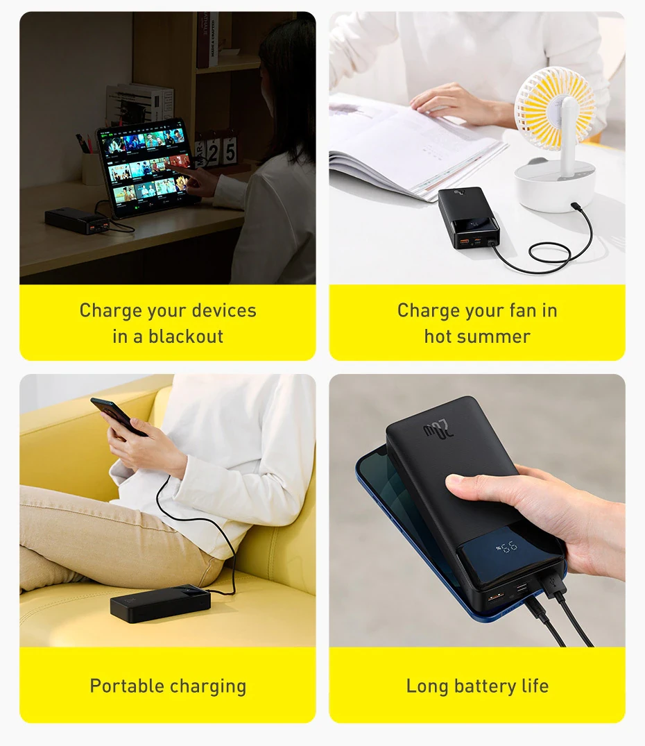 Baseus Bipow 10000mAh 20W Digital Display Power bank Black