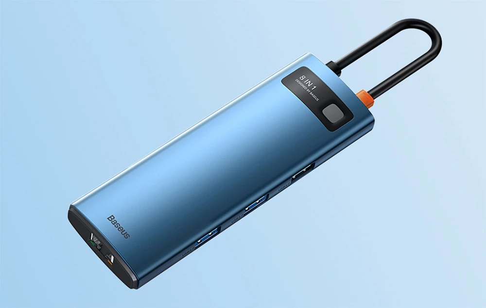 Baseus 8-in-1 Hub Adapter USB-C to 3x USB 3.0 + HDMI + USB-C PD 4K HD