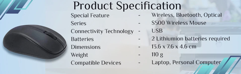 HP Mouse Wireless S500 Black