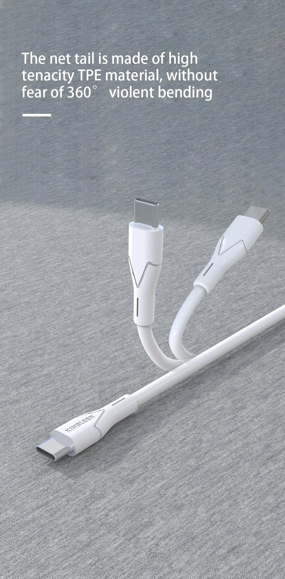 KINGLEEN TYPE C TO TYPE C 5A DATA CABLE K52C 1.2meters