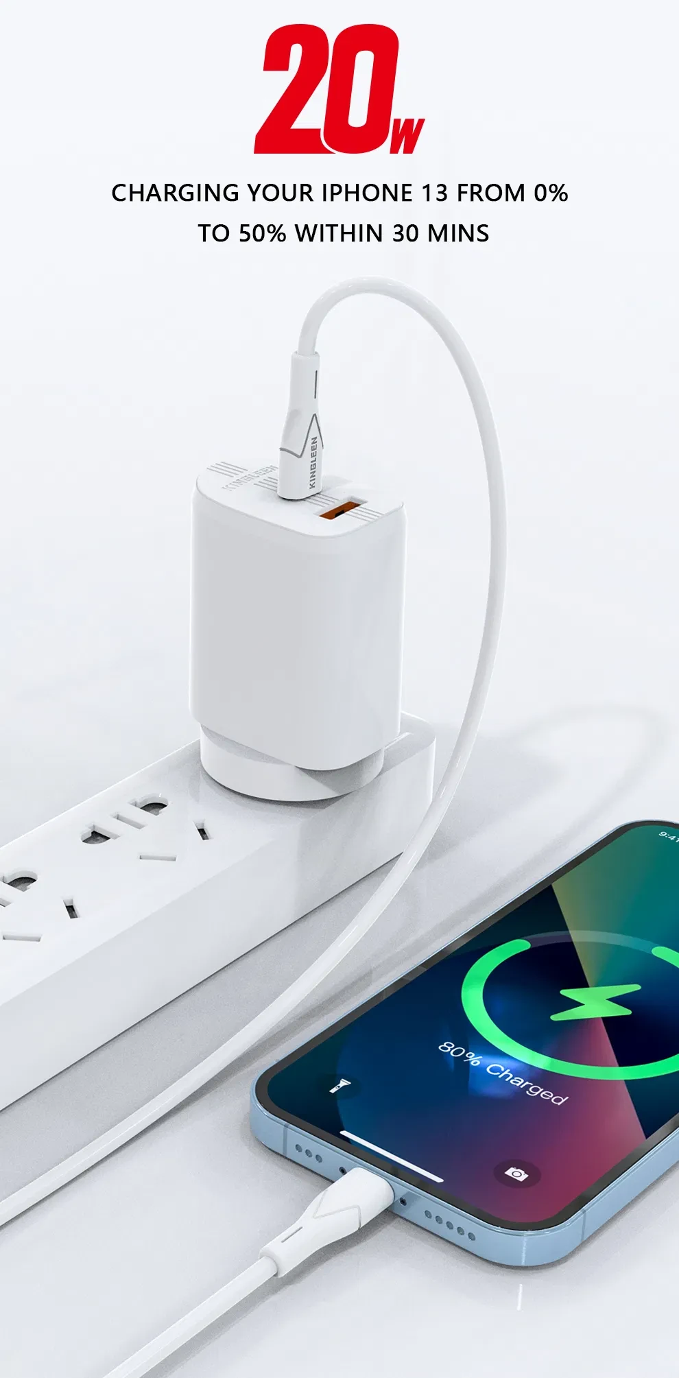 KINGLEEN TYPE C TO IPHONE PD 20W DATA CABLE K52P