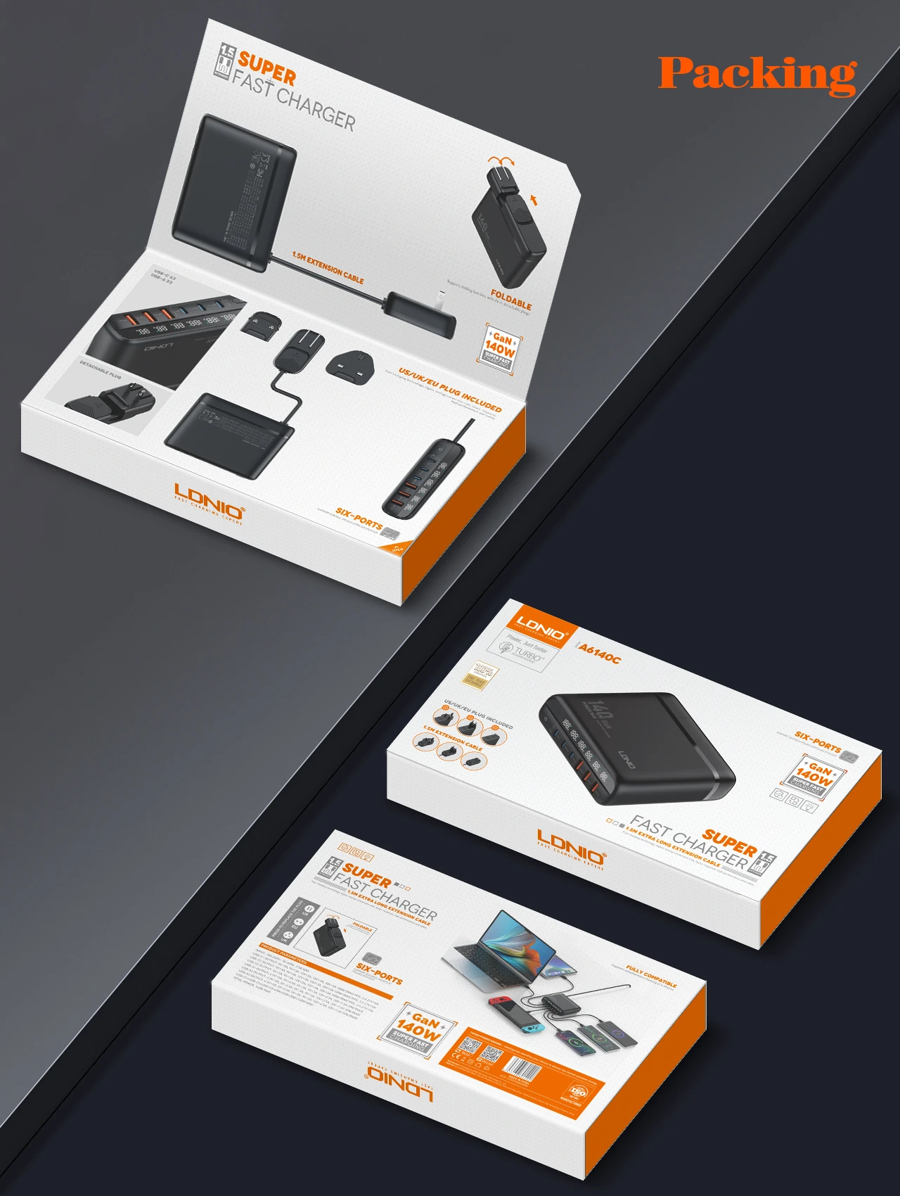 LDNIO 140W GaN Super Fast Desktop Charger A6140C