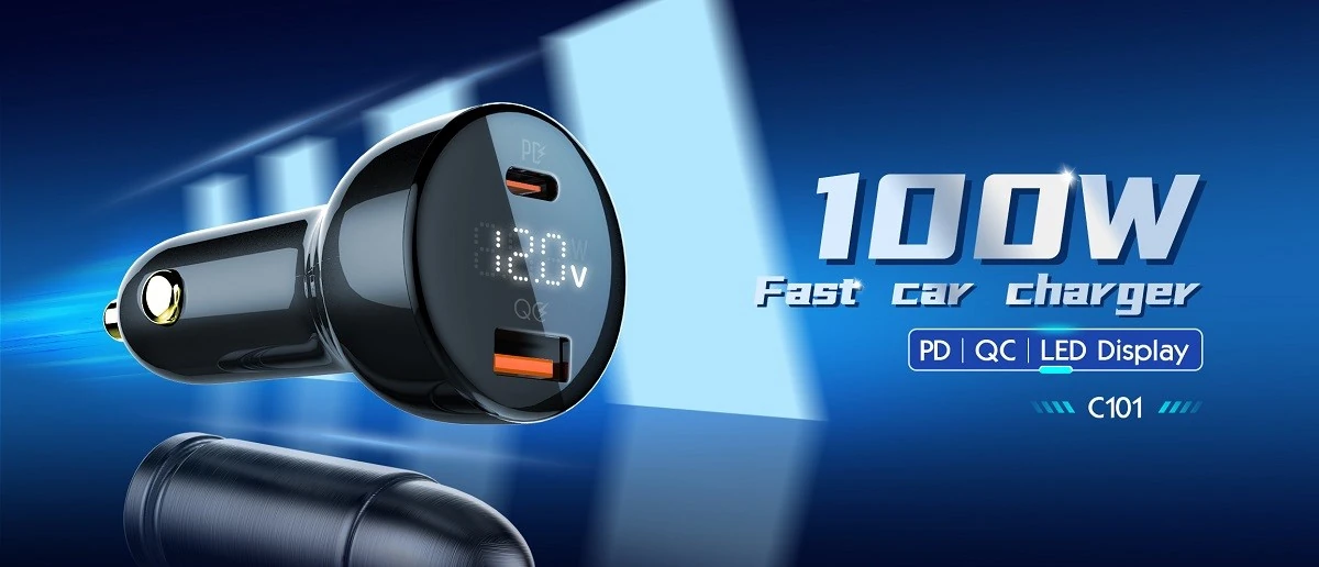 LDNIO C101 100W C+U Full Protocol Fast Car Charger