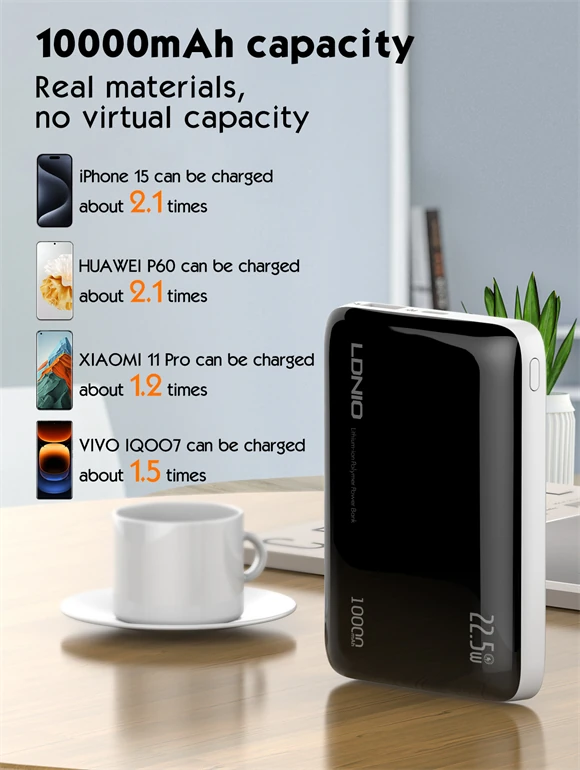 Ldnio PQ25 22.5W 10000mAH Fast Charging Power Bank