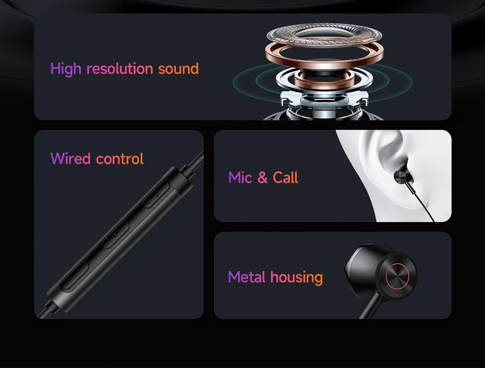 MCDODO Type-C Stereo Sound Wired Earphone HD Call Microphone Headphone HP-4070