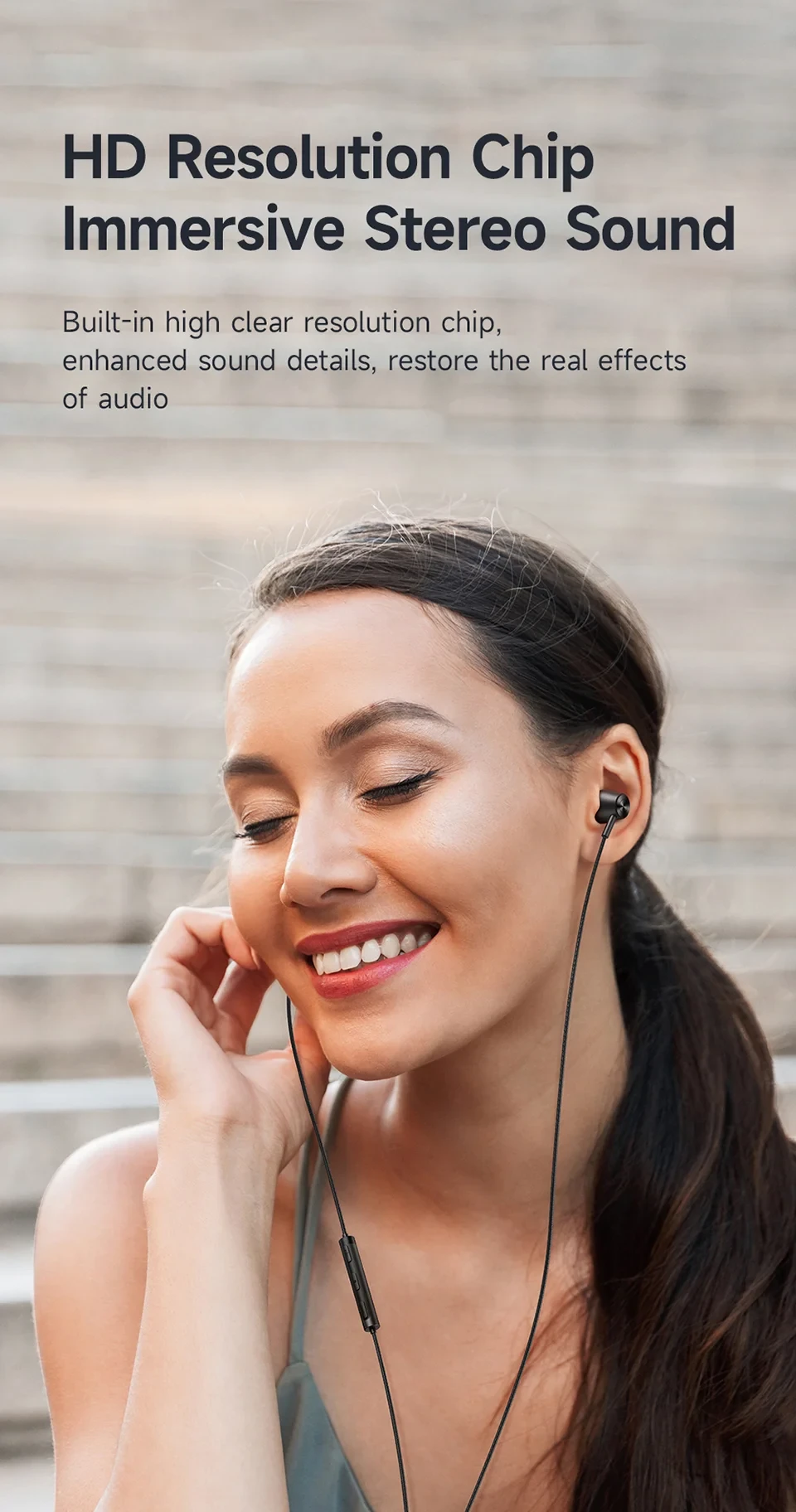 MCDODO Type-C Stereo Sound Wired Earphone HD Call Microphone Headphone HP-4070