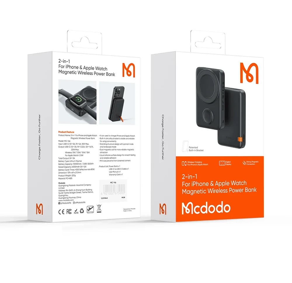 Mcdodo 2 in 1 Magnetic Wireless Power Bank MC-1461