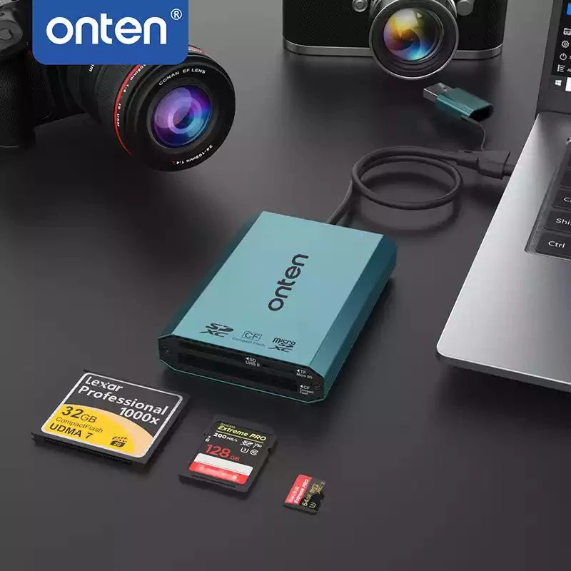 Onten P3+ CF (Compact Flash) & SD & Micro SD Card Reader