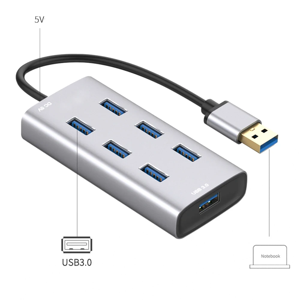 Onten 8108 USB-A 3.0 To 7 Port USB-A 3.0 Hub Docking Station