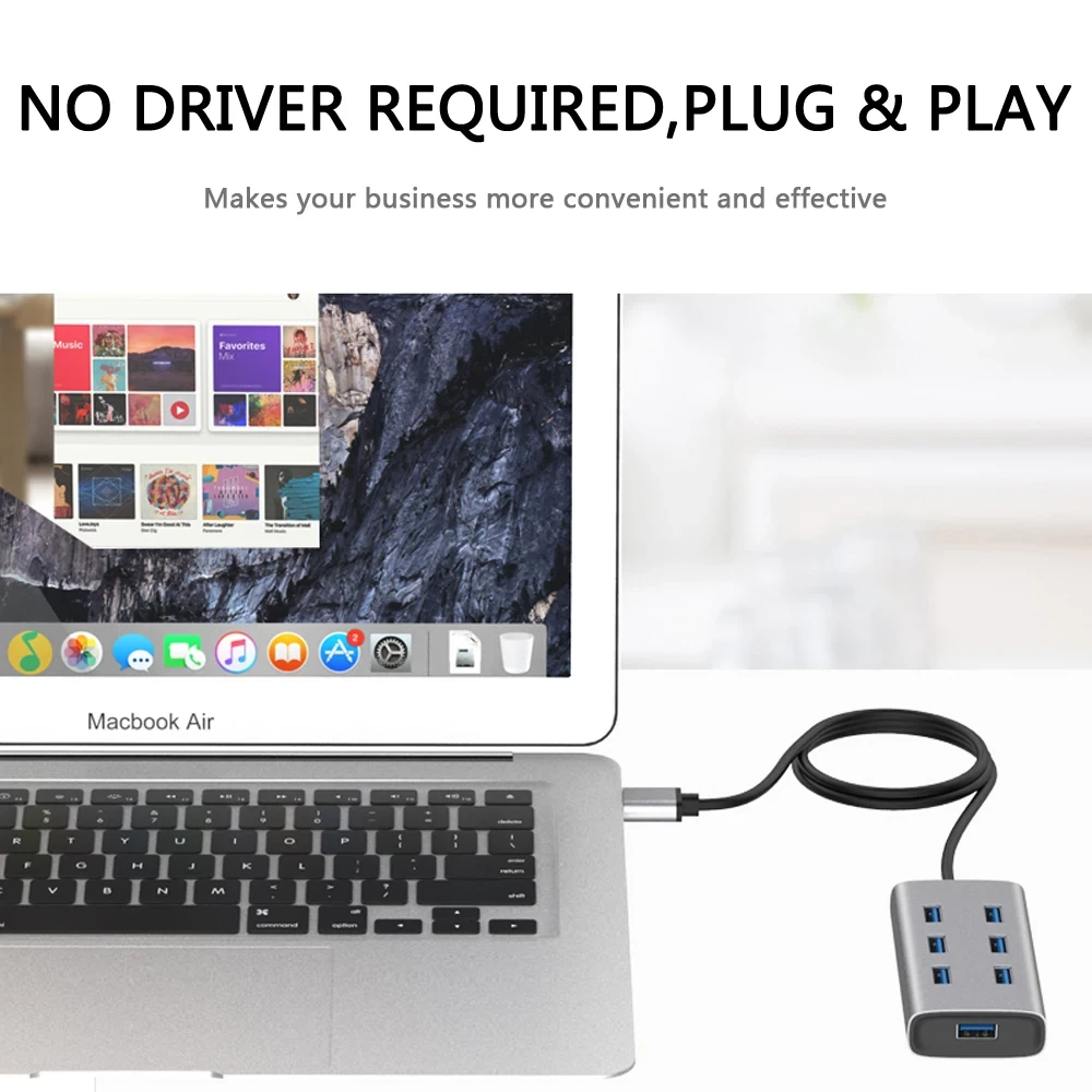 Onten 8108 USB-A 3.0 To 7 Port USB-A 3.0 Hub Docking Station