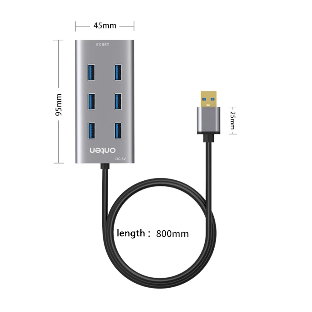 Onten 8108 USB-A 3.0 To 7 Port USB-A 3.0 Hub Docking Station