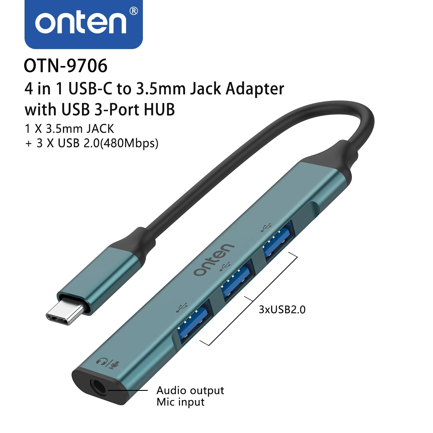 Onten 4-in-1 USB-C Multifunctional Hub OTN-9706