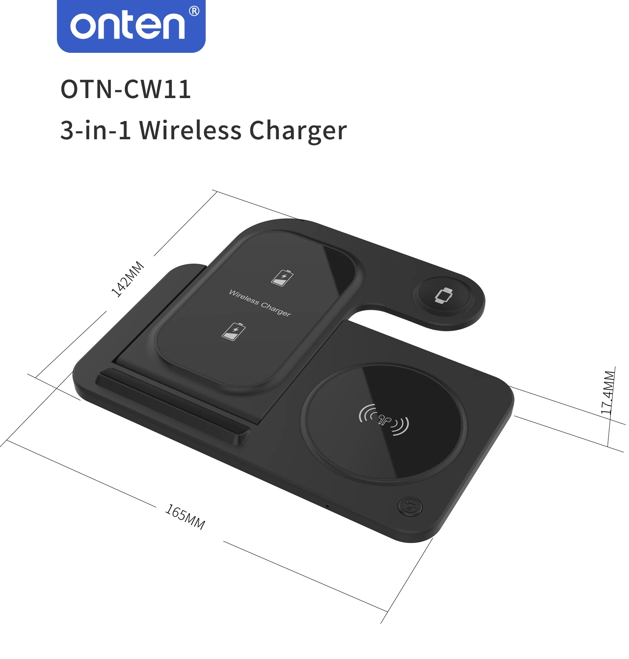 ONTEN 3-IN-1 Wireless Charger OTN-CW11