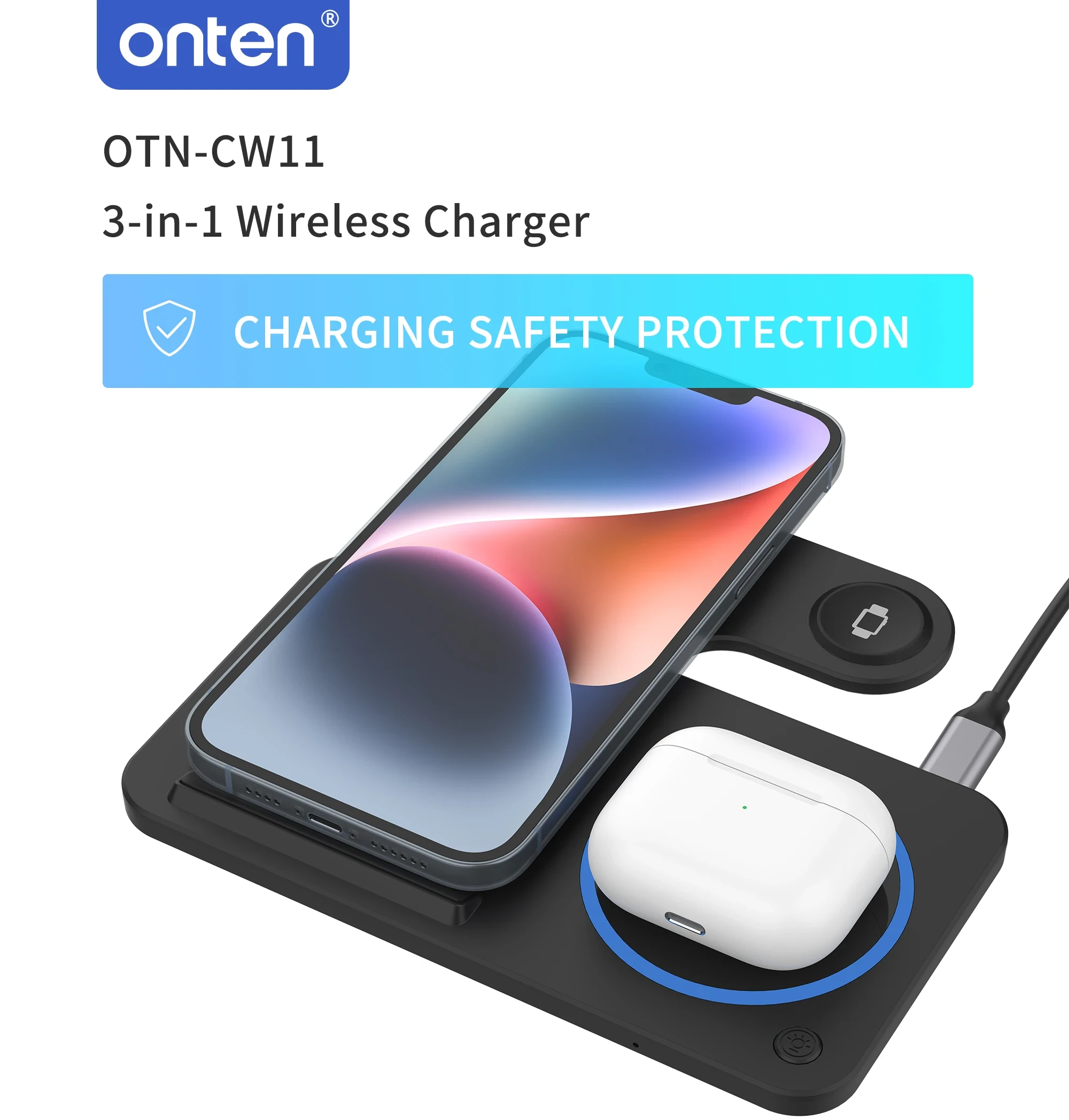 ONTEN 3-IN-1 Wireless Charger OTN-CW11