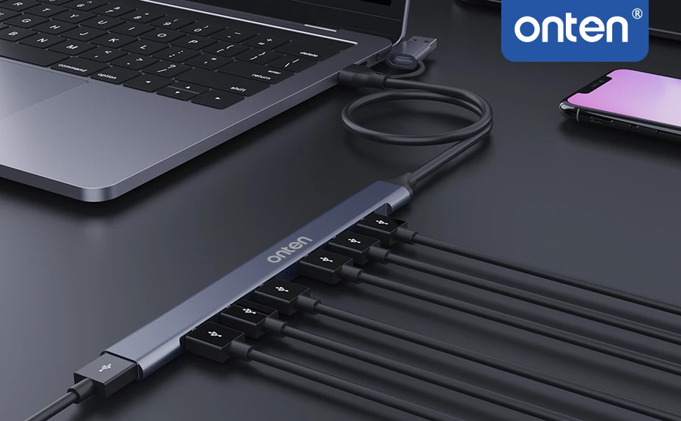 Onten 2 in 7 Type-C to USB 3.0 Hub