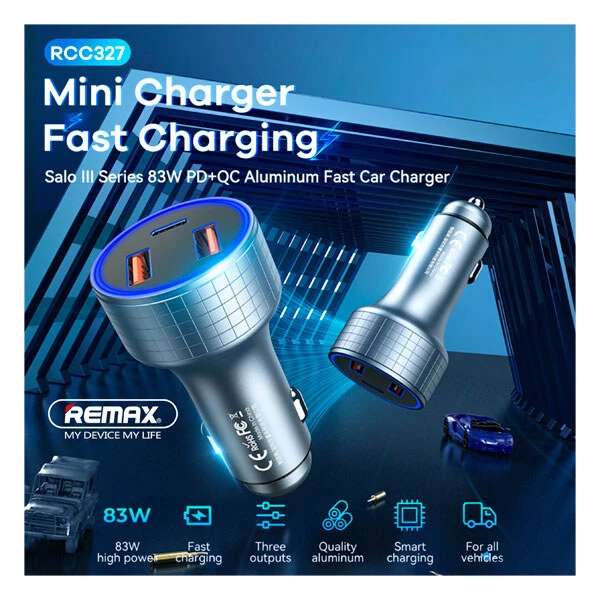 Remax Salo III 83W PD+QC Fast Car Charger RCC327