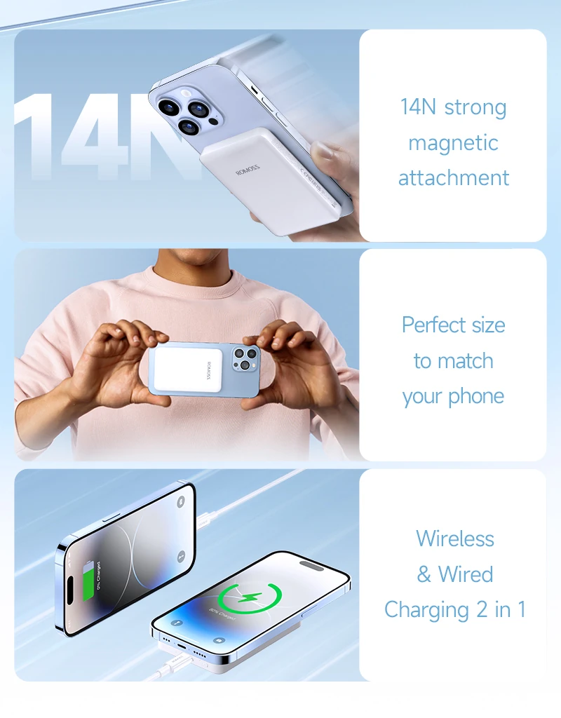 Romoss Magnetic Wireless Power Bank 10000mAh 15w WSC10