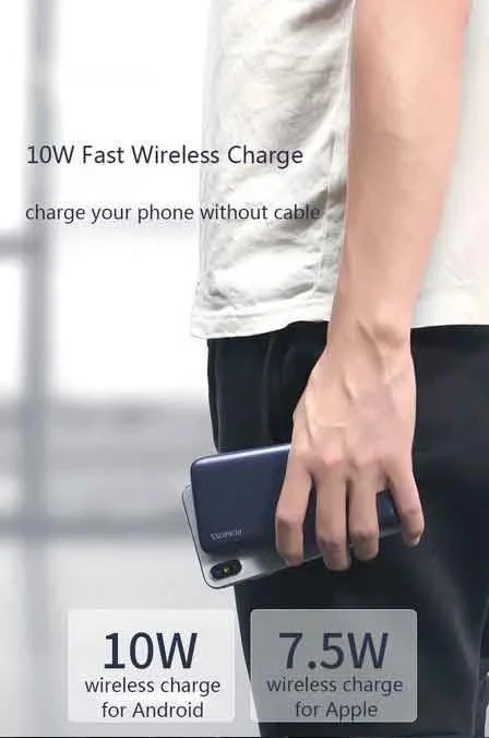 Romoss WSL10 Wireless Power Bank 10000mAh Two Way Quick Charge 18W
