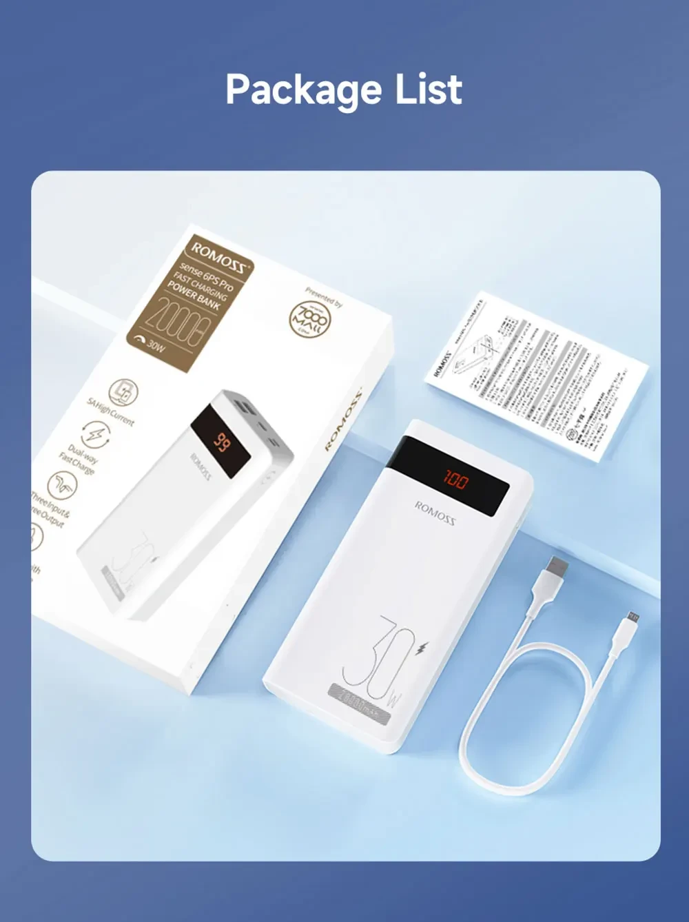 Romoss Sense 6S PRO Power Bank 20000mAh 30W