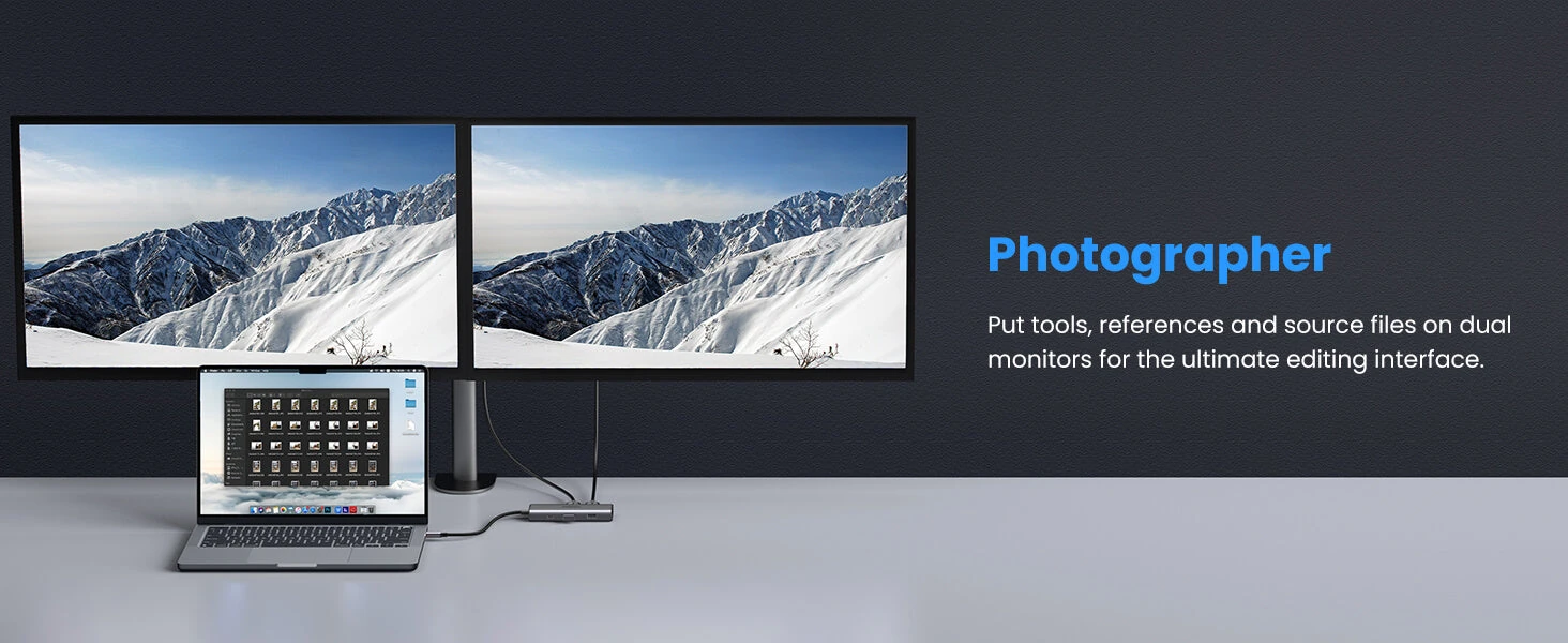 Ugreen 15852 Revodok 206 6-in-1 USB-C Hub (Dual HDMI, 8K@30Hz Single)