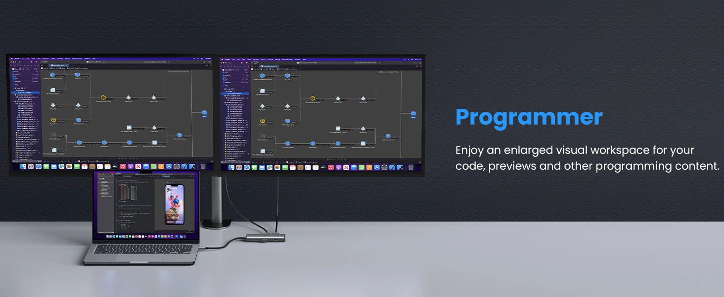 Ugreen 15852 Revodok 206 6-in-1 USB-C Hub (Dual HDMI, 8K@30Hz Single)