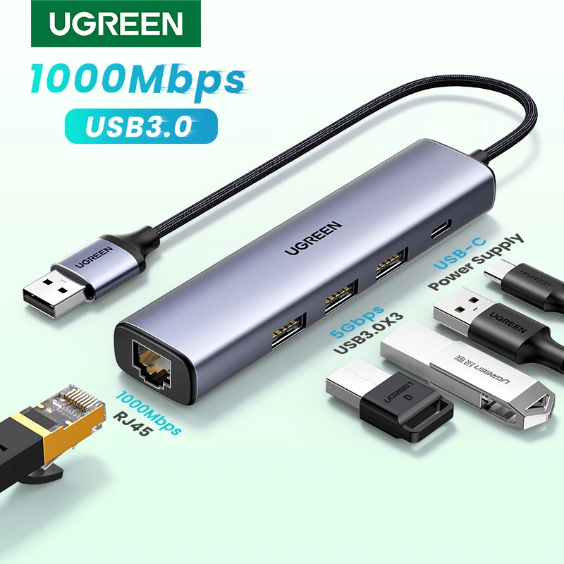 Ugreen USB 3.0 To 5-in-1 Multiport Hub 60554