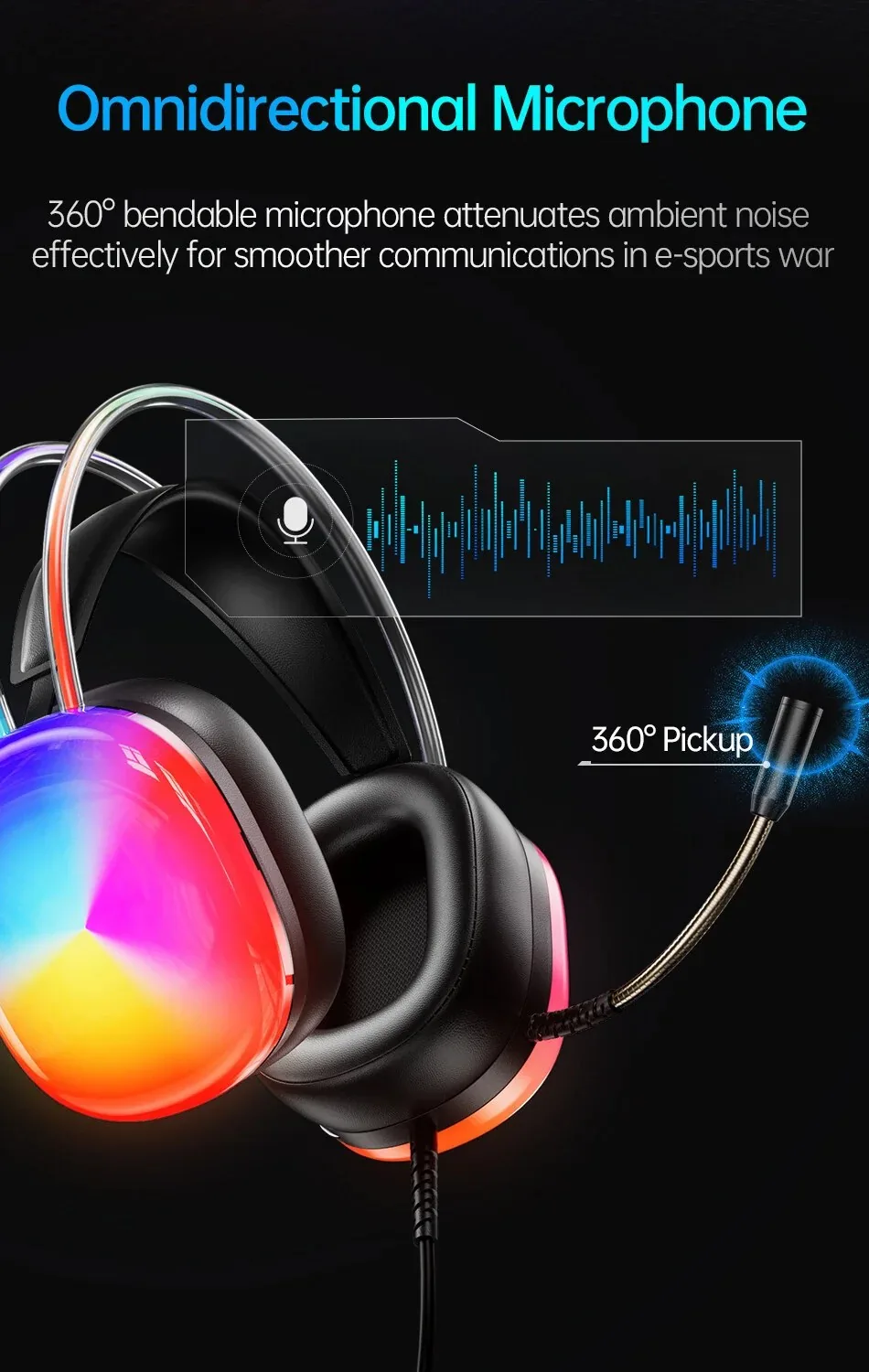 AWEI GM-11pro Colorful Light Gaming Headset â Black for Sale in Pakistan