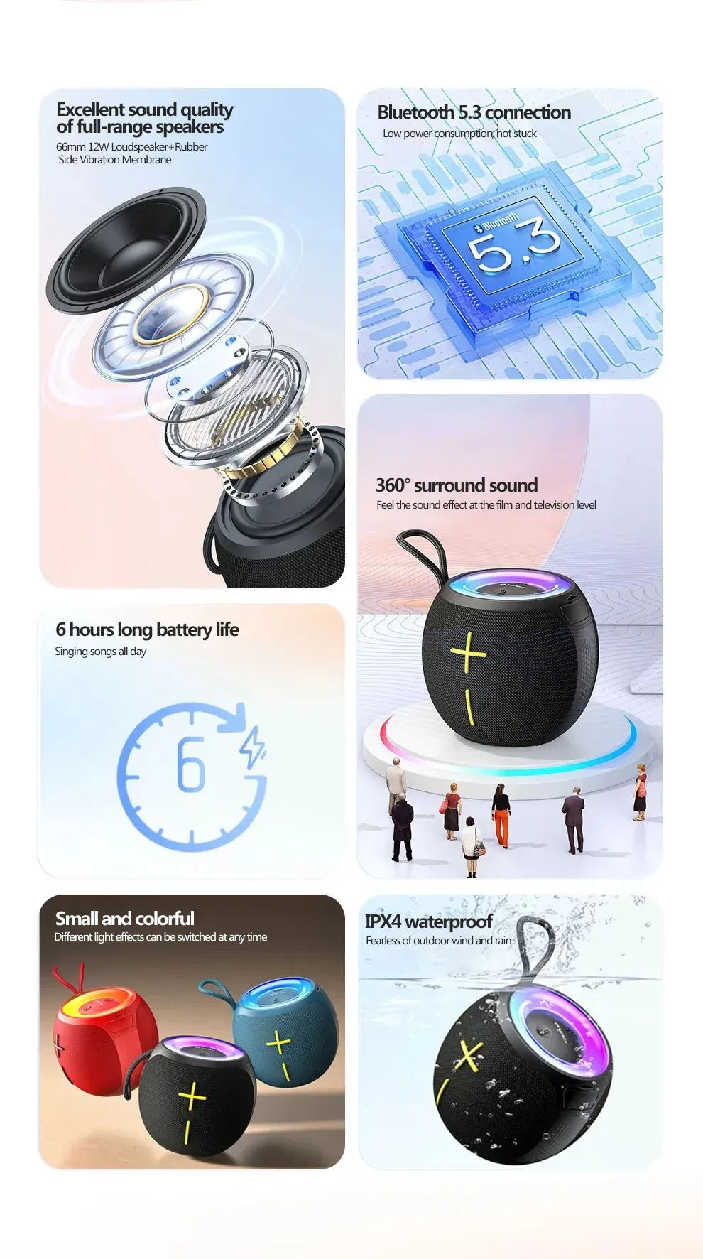 Awei KA19 Portable Outdoor Bluetooth Speaker 360° for Sale in Pakistan
