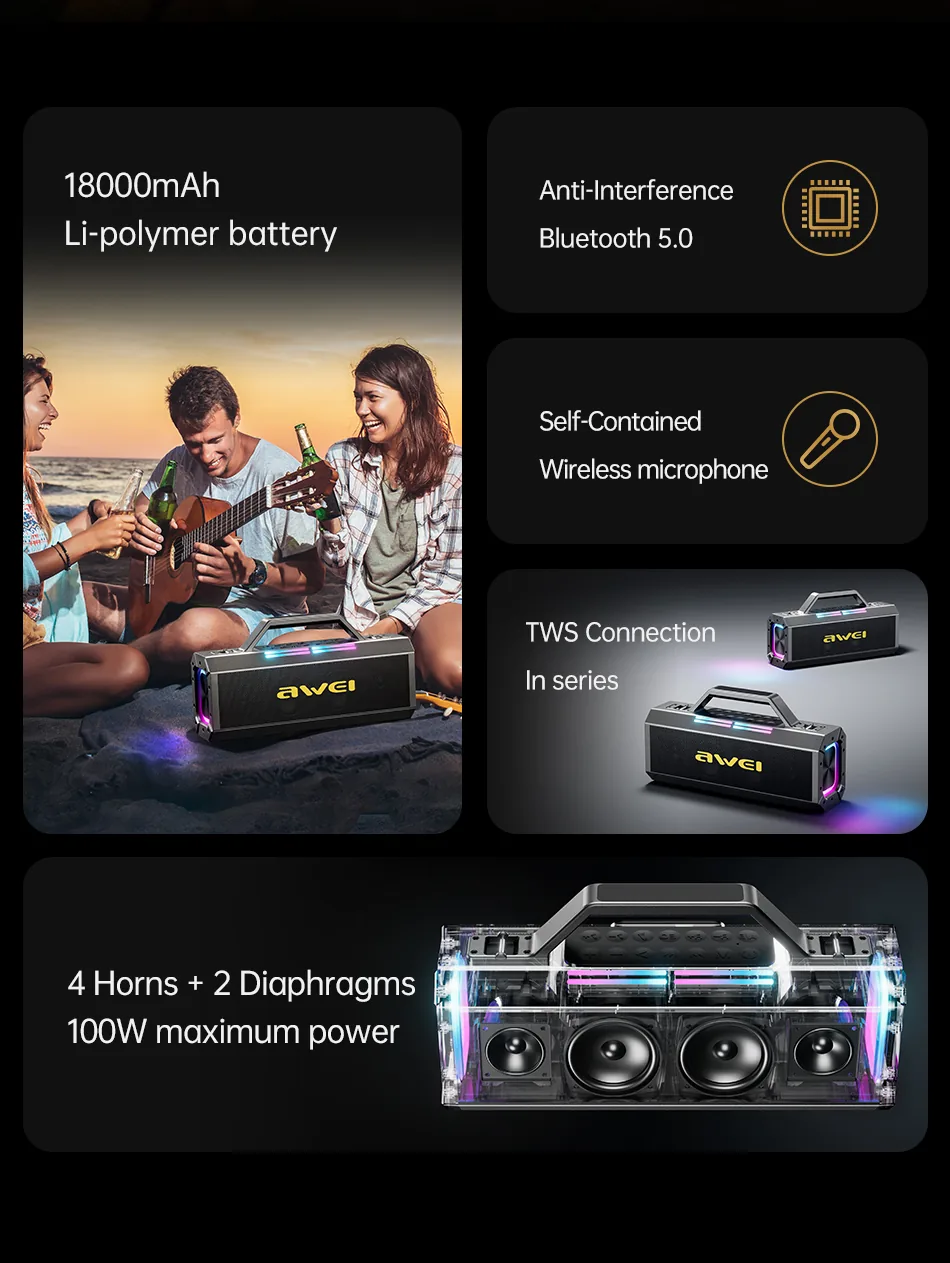AWEI KT8 Bluetooth Portable Speaker for Sale in Pakistan