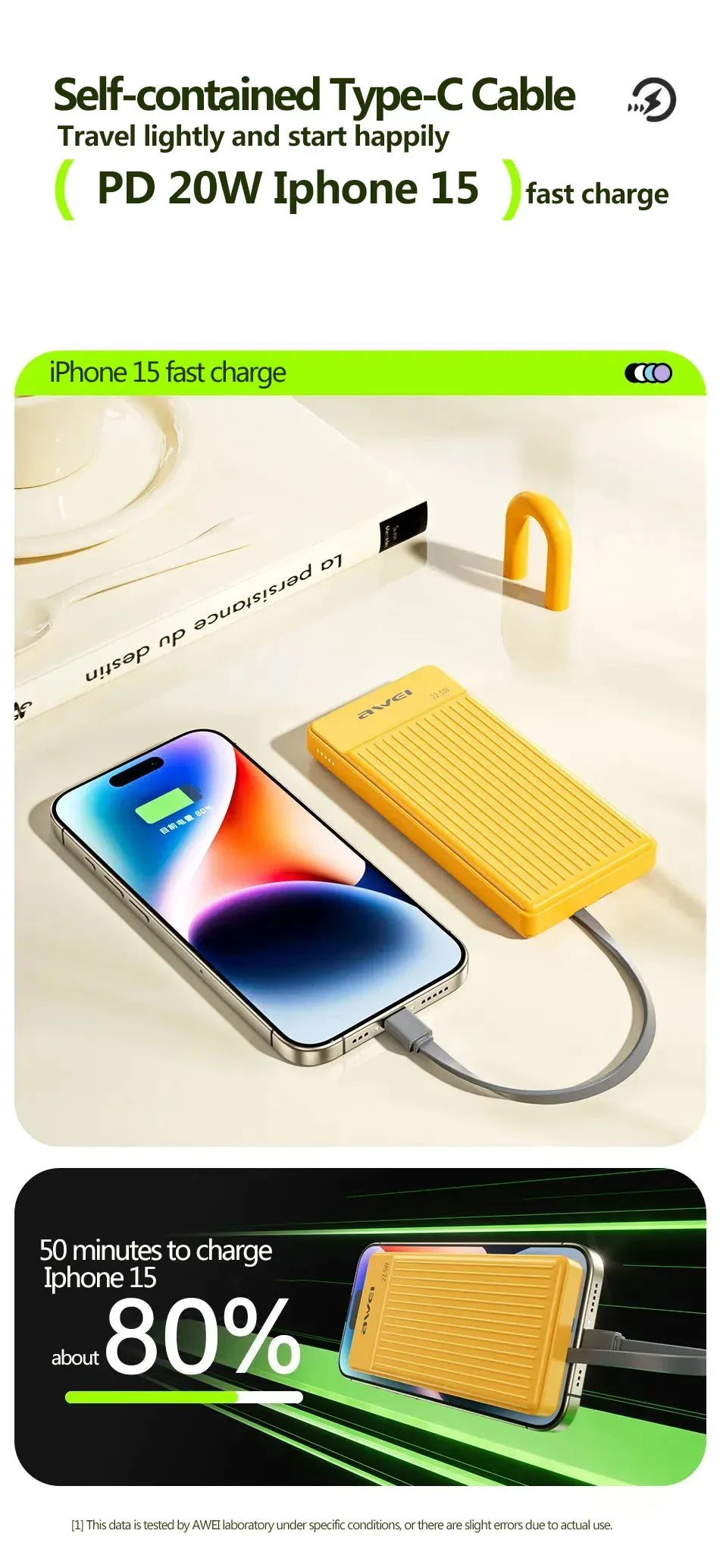 Awei P88K Portable Power Bank 10000mAh for Sale in Pakistan